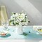 Artificial Silk Rose with Vase Fake Flowers Wedding Flowers Bouquets Arrangement Home Office Party Centerpiece Table Decoration (White)